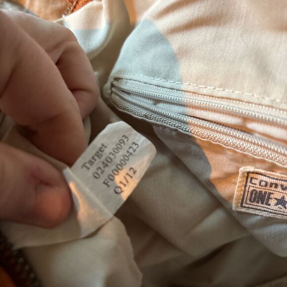 Circa 2012 Converse Cotton Canvas & Faux Leather Lg Tote Bag/ Purse 20" X 14" - Picture 11 of 12